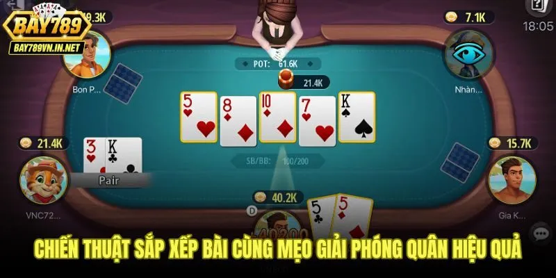 Chiến thuật sắp xếp tay trong bài tiến lên miền Nam Bay789 theo tình huống