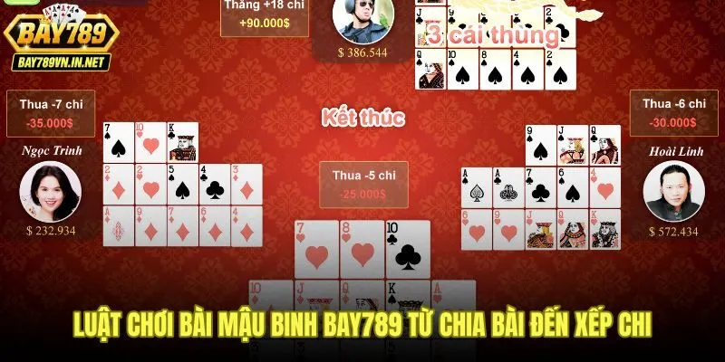 Luật chơi bài mậu binh Bay789 với trình tự chia quân và xếp tay chuẩn