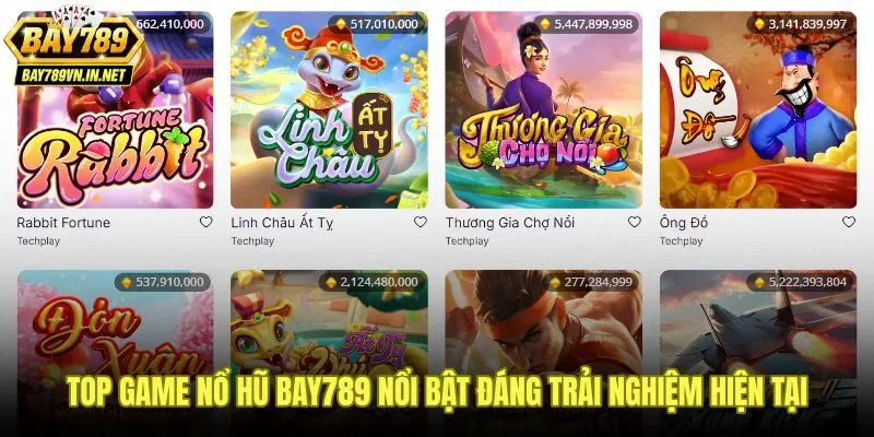 Danh sách game nổ hũ Bay789 theo chủ đề và tính năng Jackpot